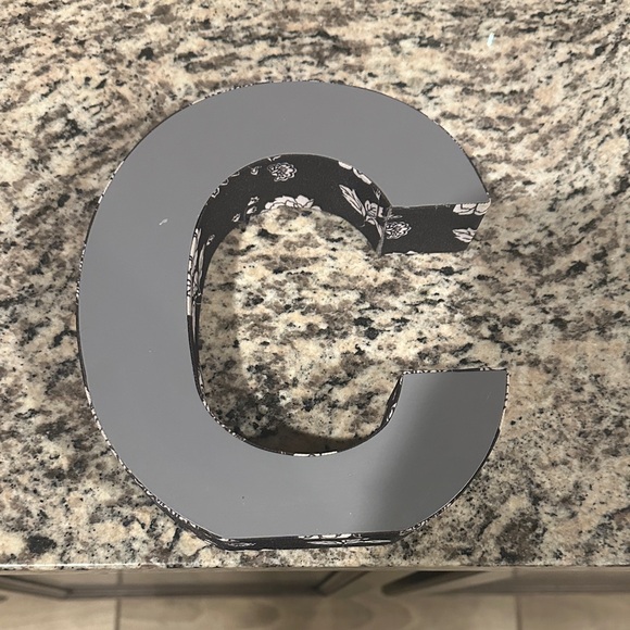 Butter Other - Buttercream Gray Floral Letter C